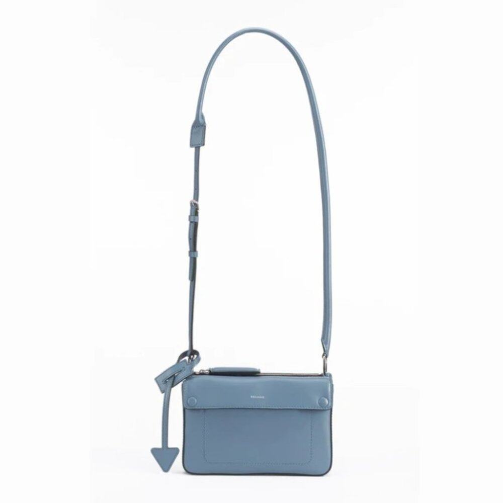 NWOT DELAROQ Troisième BLUE LEATHER Crossbody Bag - Picture 3 of 9